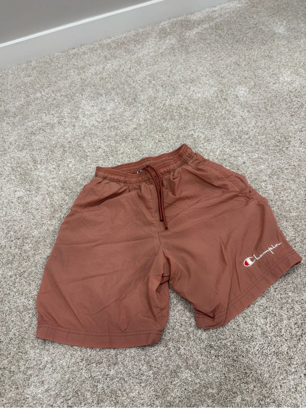 Champion Unisex Rusty Beige Brown Drawstring Athletic Shorts